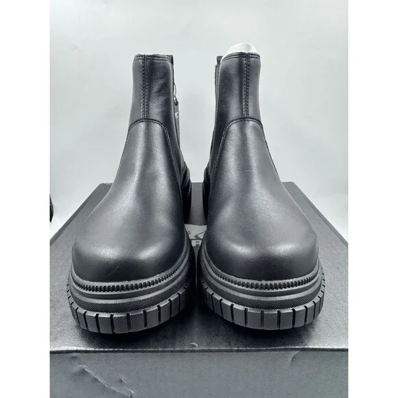 Sorel Women’s Boots ONA AVE Chelsea Chunky Boot Waterproof Sz 9 Black/Black New - Picture 2 of 16